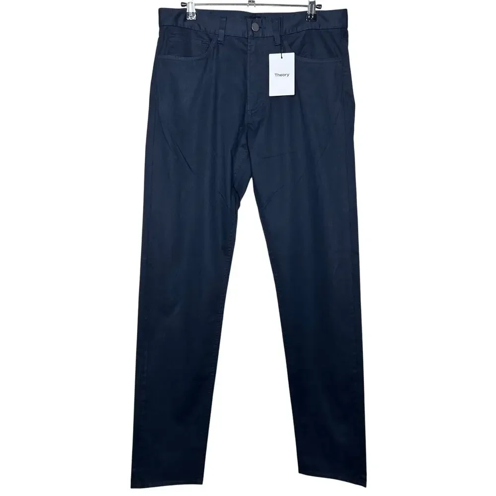 Theory Zaine 5 Pocket Baltic Hanson Twill Pants Stretch Black Gray Mens $225 NWT